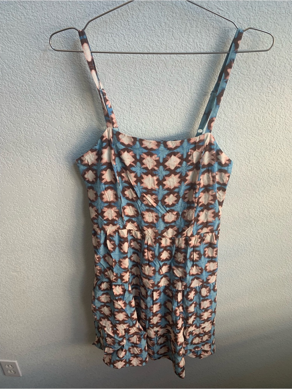 LOFT Blue and Brown Floral-Patterned Girls One-Piece Romper